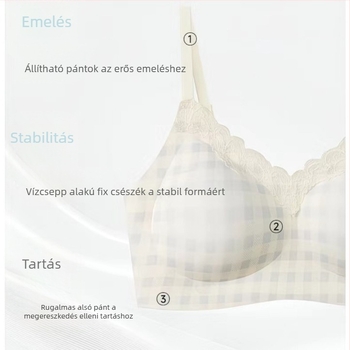 Csipkés virágmintás melltartó drót nélküli, légáteresztő, push-up hatású, kis keblekhez, állítható vállpántokkal