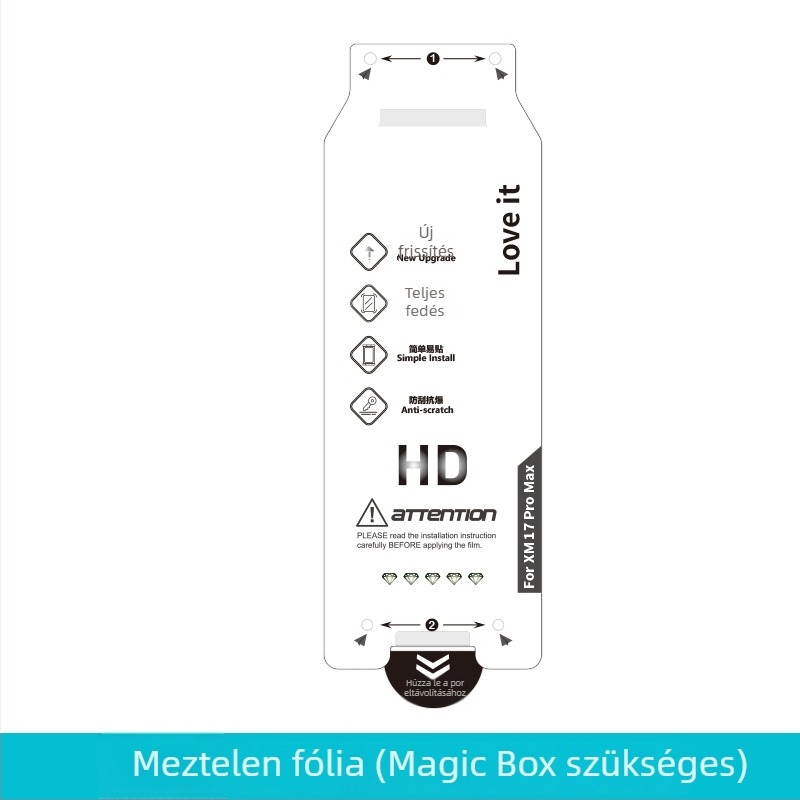 Hydrogel kijelzővédő Xiaomi 17 Pro – görbített kijelzőhöz, elülső fólia, HD, mikrokrisztályos fólia