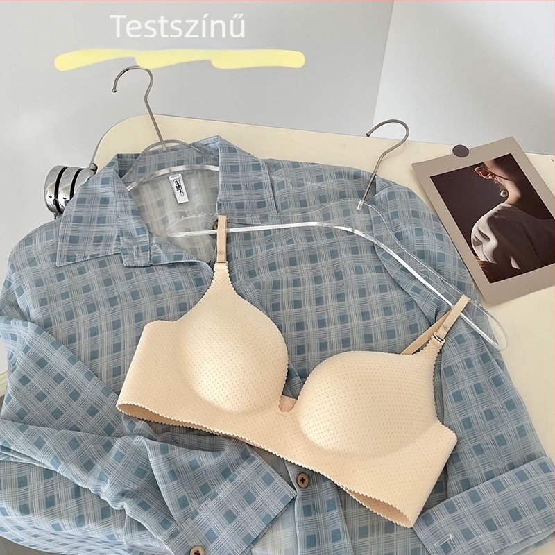 Drót nélküli, vastag párnázású melltartó kis mellekhez, fél kosár, hát síma dizájn