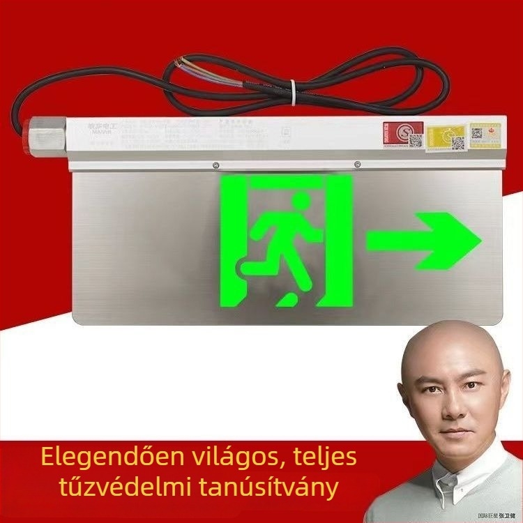 Minhua robbanásbiztos tűzvédelmi vészvilágítás, vízálló, kétfejű kivitelű, kijáratbiztonsági és evakuációs jelzéssel