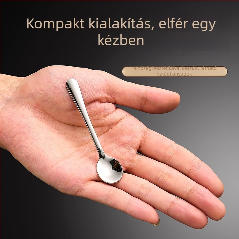 Kreatív 304 rozsdamentes acél kanál, 7,5 cm, fűszerezéshez, desszerthez, gyógyszerekhez és sóadagolóhoz