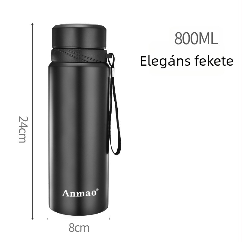 800 ml-es nagy kapacitású vákuum-izolált rozsdamentes acél termoszcsésze, kültéri, hordozható teáscsésze logó testreszabással