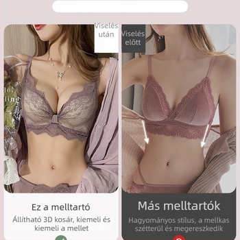 Francia stílusú női melltartó pamutból, csipkével, vezeték nélküli, 3/4 kosár, formázó, lélegző, kényelmes kismellűeknek