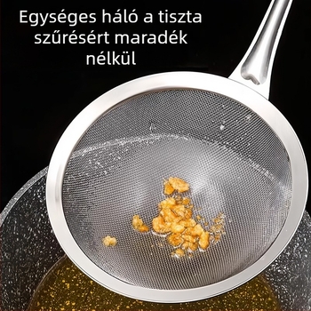 Rozsdamentes acél szűrőkanál szója tejhez, hálós szűrővel — nagy, közepes és kicsi méretek