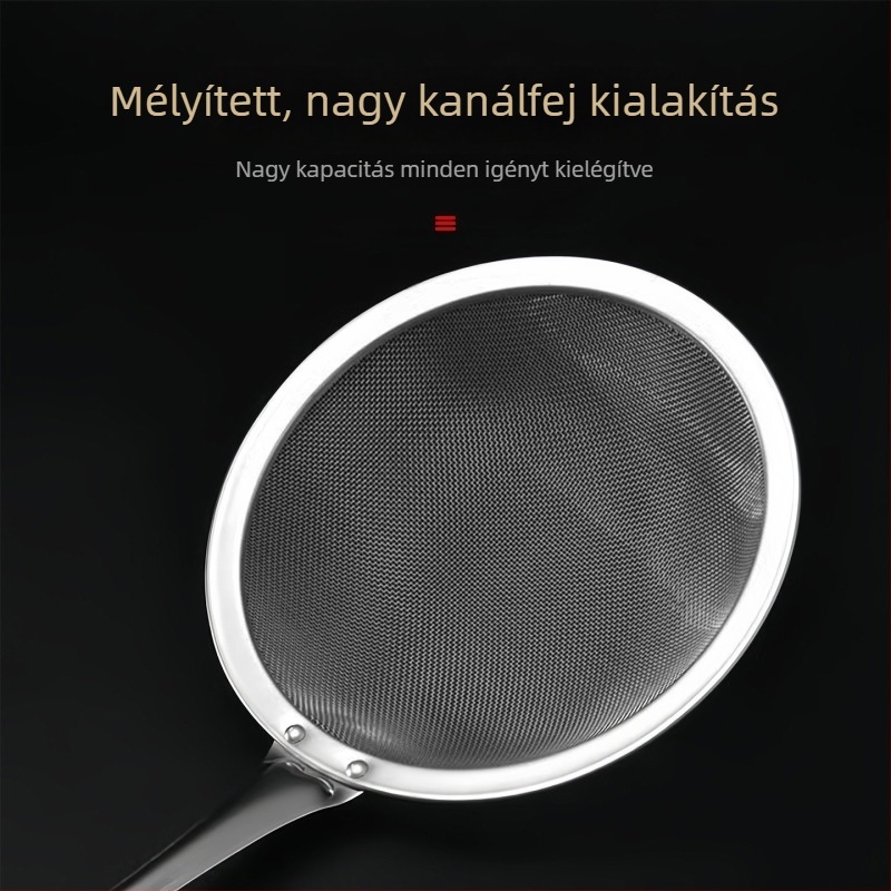 Rozsdamentes acél szűrőkanál szója tejhez, hálós szűrővel — nagy, közepes és kicsi méretek