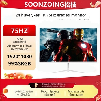Keret nélküli játékmonitor 22–32 hüvelyk, 1080p, 75 Hz, IPS, HDMI/VGA, ipari használat