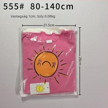 Nyári gyerekeknek készült rövid ujjú felső ice silk anyagból, aranyos és stílusos, laza szabás volánt szegéllyel