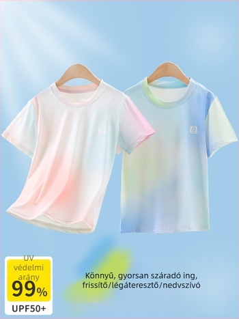 Nyári gyerekeknek szánt rövid ujjú, gyorsan száradó tie-dye mintás sportfelső