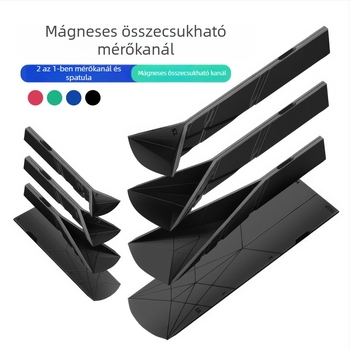 Szilikon mérőkanalak, 3 az 1-ben, lapos és összecsukható
