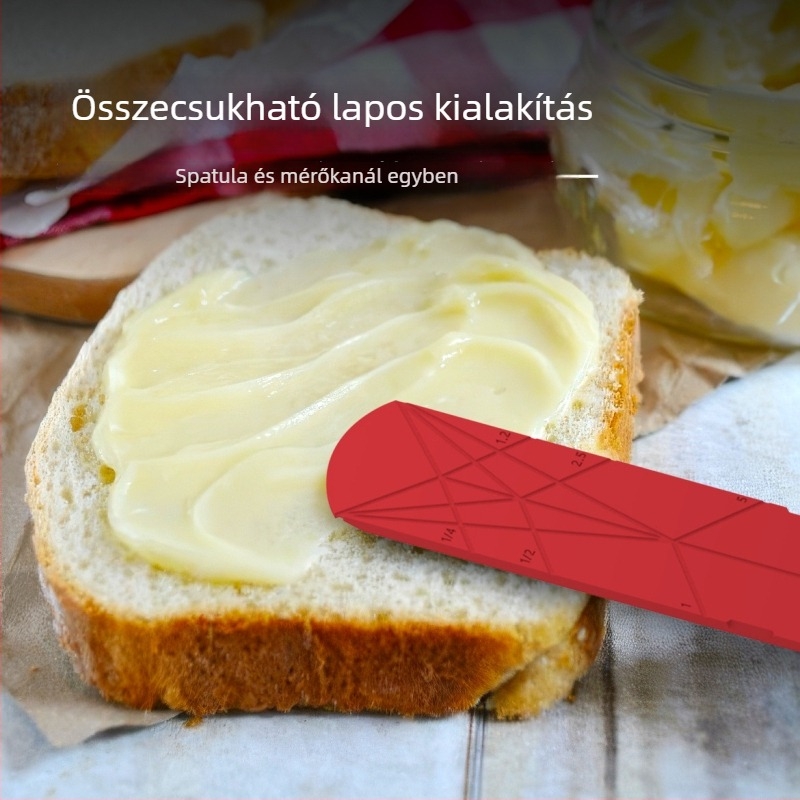 Szilikon mérőkanalak, 3 az 1-ben, lapos és összecsukható