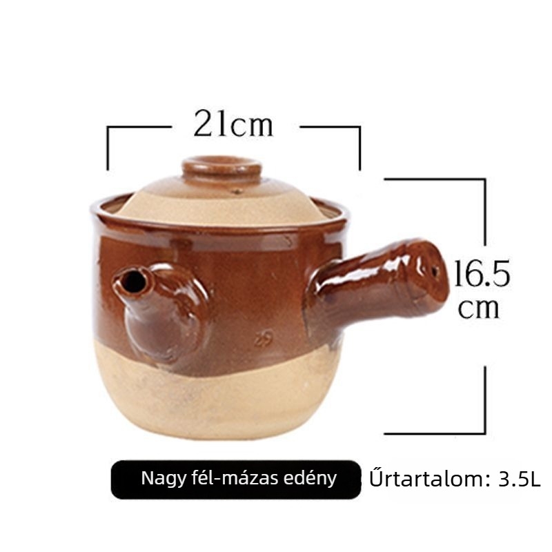 Régi gyógyszeres fazék kőedényből, durva porcelánból, gyógynövények decoctálásához, kisméretű lángon használható