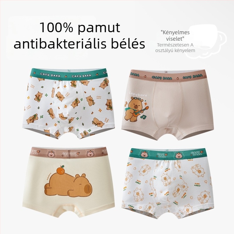 Gyerekeknek készült pamut alsónemű, A osztályú pamut, 6–12 éves fiúk számára, kényelmes, nyomásmentes, antibakteriális 10A