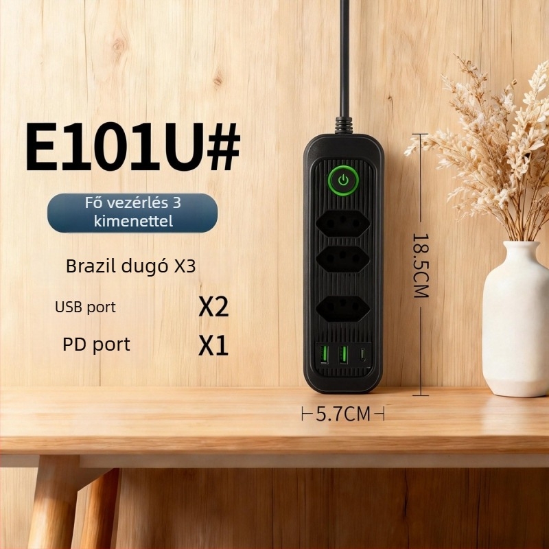 USB elosztó a braziliai szabvány szerint, több csatlakozóval, otthonra, irodába és utazáshoz