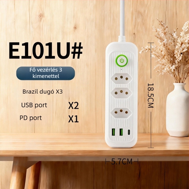 USB elosztó a braziliai szabvány szerint, több csatlakozóval, otthonra, irodába és utazáshoz