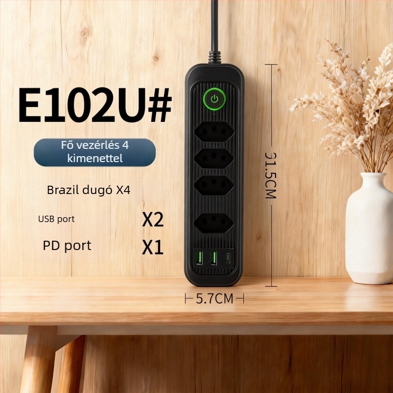 USB elosztó a braziliai szabvány szerint, több csatlakozóval, otthonra, irodába és utazáshoz