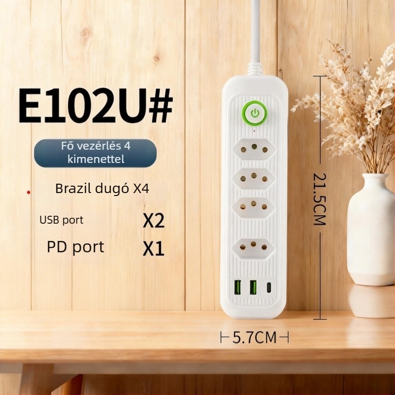 USB elosztó a braziliai szabvány szerint, több csatlakozóval, otthonra, irodába és utazáshoz