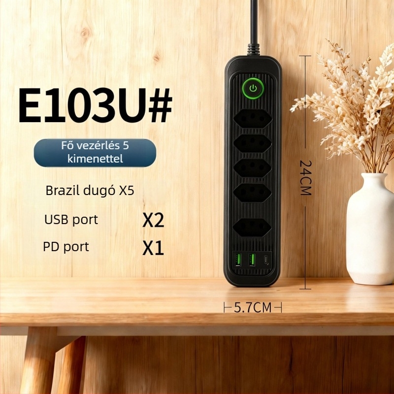 USB elosztó a braziliai szabvány szerint, több csatlakozóval, otthonra, irodába és utazáshoz