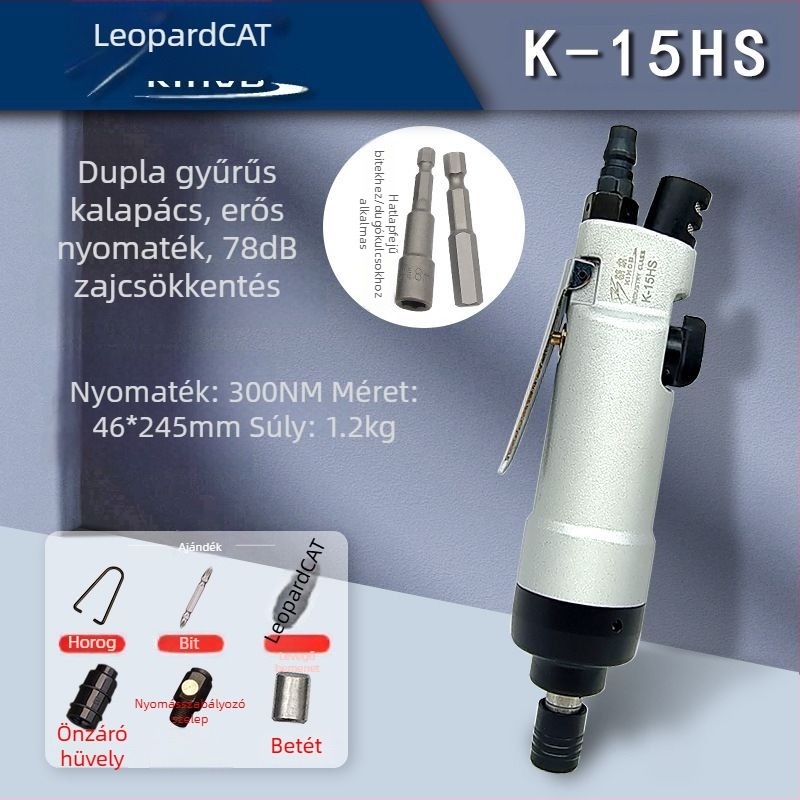 Diamond pneumatikus csavarhúzó, nagy nyomatékkal, ipari minőség, modellek 5H–16H (5301, 5303)