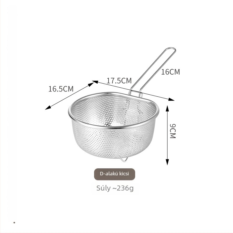 304 rozsdamentes acélból készült nagy méretű leszűrőedény konyhához, tészta és dumplings számára