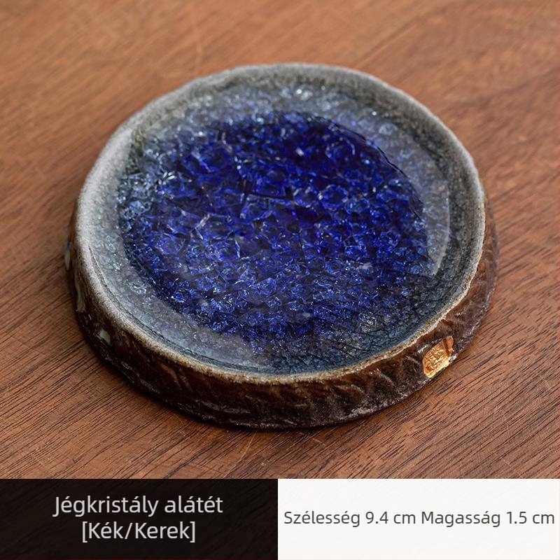 Kreatív jégkristályos teaalátét, retro teázóasztal stílusú vastag kerámia teás alátét, teáskanna tartó, szigetelő alátét, Kung Fu tea készlet és tea ceremónia kiegészítők