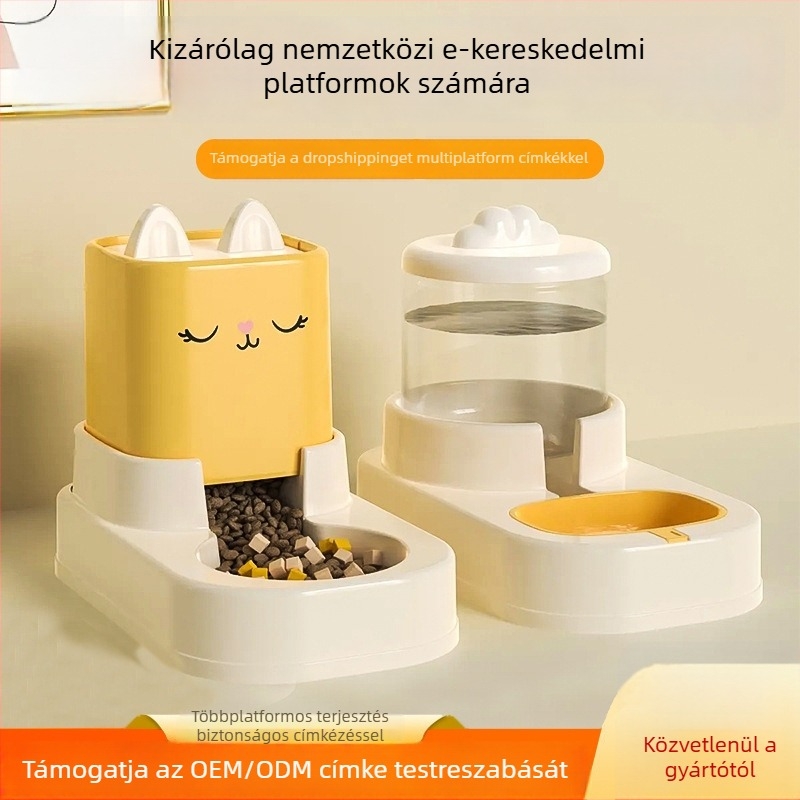Automata víz- és etetőeszköz háziállatoknak, macska- és kutya-tál
