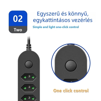 Braziliai szabványú USB-elosztó több csatlakozóval, hosszú kábellel, US és EU szabványokkal kompatibilis, túlterhelés elleni védelem