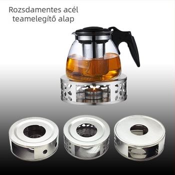 Rozsdamentes acél teamelegítő fűtőalappal üveg teáskannához