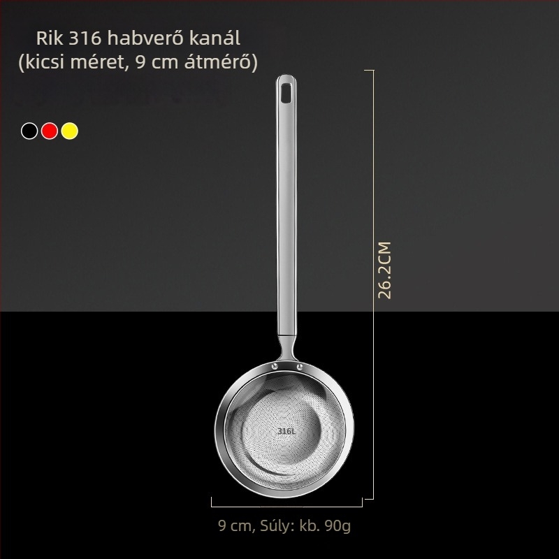 316 rozsdamentes acél habszedőkanál finom hálószűrővel a konyhában