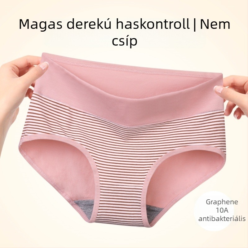 Lányoknak szóló középmagas derekú, lélegző antibakteriális pamutból készült mintás bugyi grafén panellel