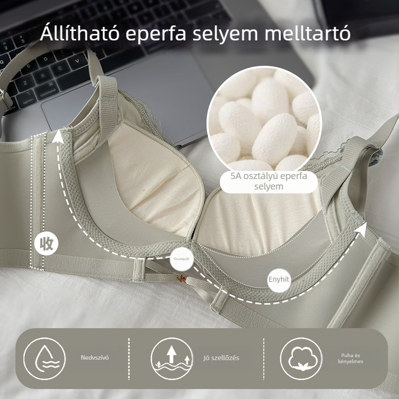 6617 Szatén felületű, vezeték nélküli melltartó szett kis mellemhez, Modal anyagból, kényelmes, elegáns fehérnemű