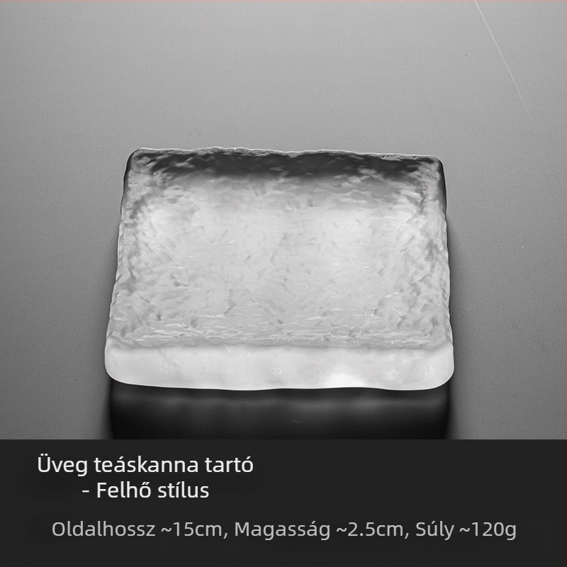 Japán stílusú üveg teáskanna tartó, vastag teáskanna alátét, Zen teáskészlet-kiegészítők, matt üveg tálca