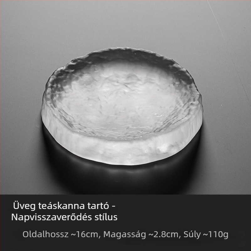Japán stílusú üveg teáskanna tartó, vastag teáskanna alátét, Zen teáskészlet-kiegészítők, matt üveg tálca