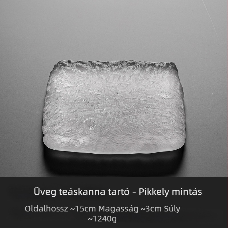 Japán stílusú üveg teáskanna tartó, vastag teáskanna alátét, Zen teáskészlet-kiegészítők, matt üveg tálca