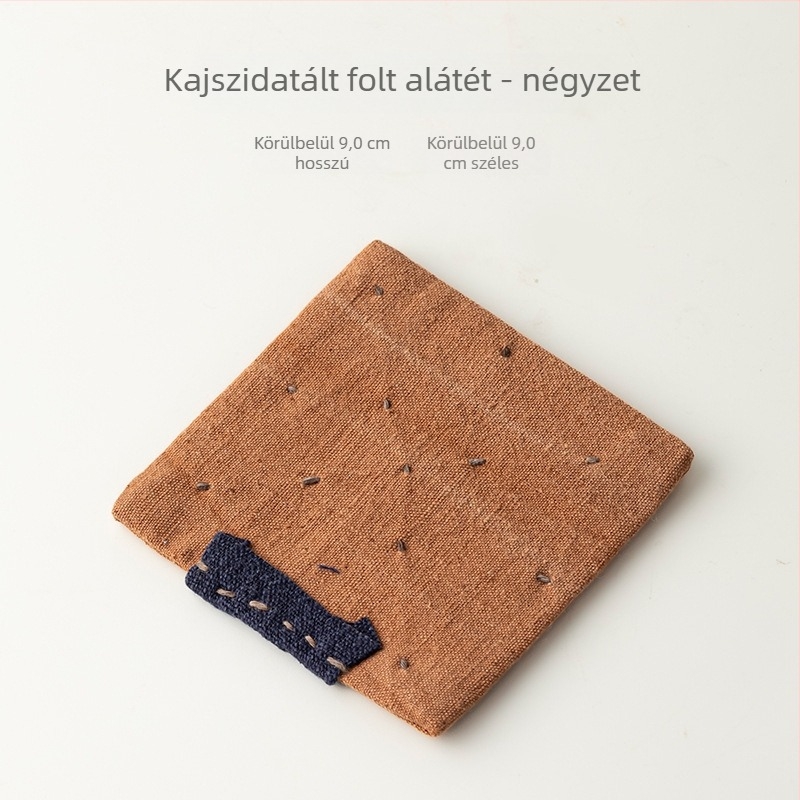 Pamut–len teázó kendők és pohár alátétek, kézzel készített nedvszívó textilkendők otthoni használatra, teáskanna és teáscsésze alátétek, hőszigetelő párnák, tea ceremónia kiegészítői