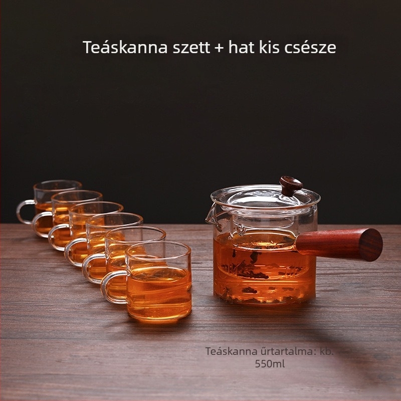 Diófából készült tea melegítő gyertyával és izolált alapú teáskannához – fa teafőző eszköz, új kínai stílus