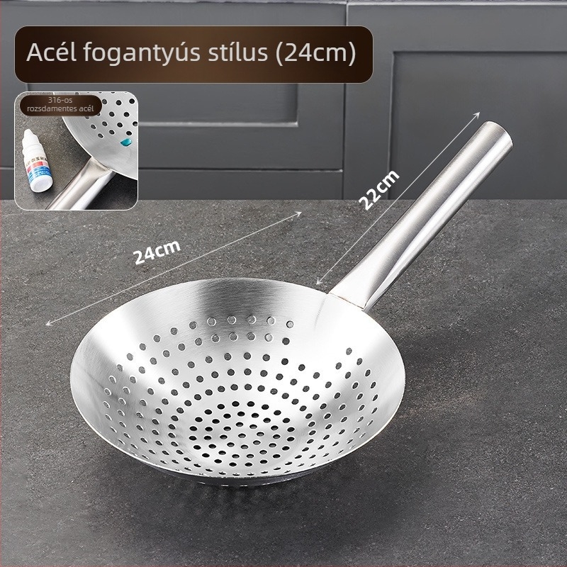 316-os rozsdamentes acél szűrőkanál sütéshez, extra vastag, nagy méretű, otthoni és professzionális használatra