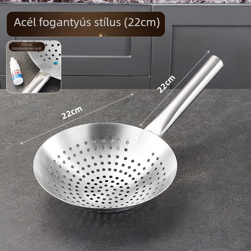 316-os rozsdamentes acél szűrőkanál sütéshez, extra vastag, nagy méretű, otthoni és professzionális használatra