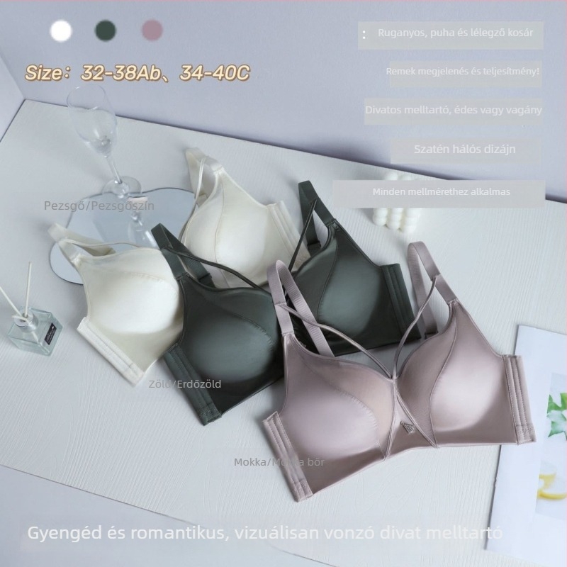 Csillogó, selymes szatén nélküli melltartó kis keblekhez, kényelmes és divatos alsónemű