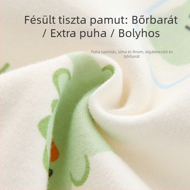 Baba pamutból készült hosszú ujjú felső és nadrág szett, mesefigurás nyomással, tavasz–ősz
