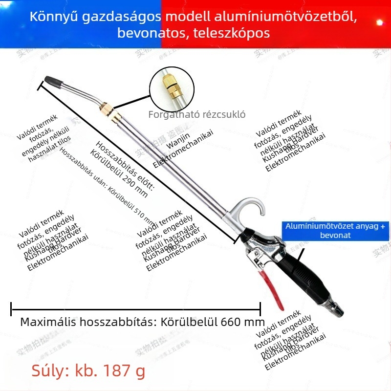 Pneumatikus magasnyomású por- és koromeltávolító fúvópisztoly