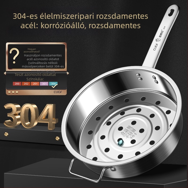 304 rozsdamentes acél konyhai kanál beépített szűrővel garnélaleveshez