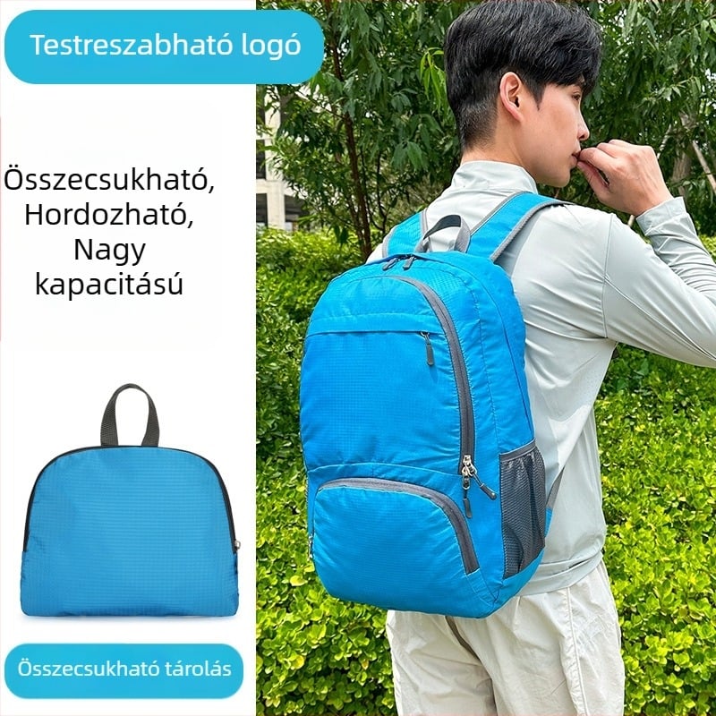 Hegymászáshoz és túrázáshoz nagy kapacitású kültéri hátizsák, ultra könnyű, összecsukható, logóval nyomtatva