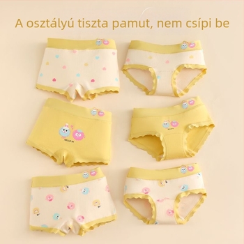 Lányoknak szánt pamut boxer-stílusú alsónemű, kényelmes viselet
