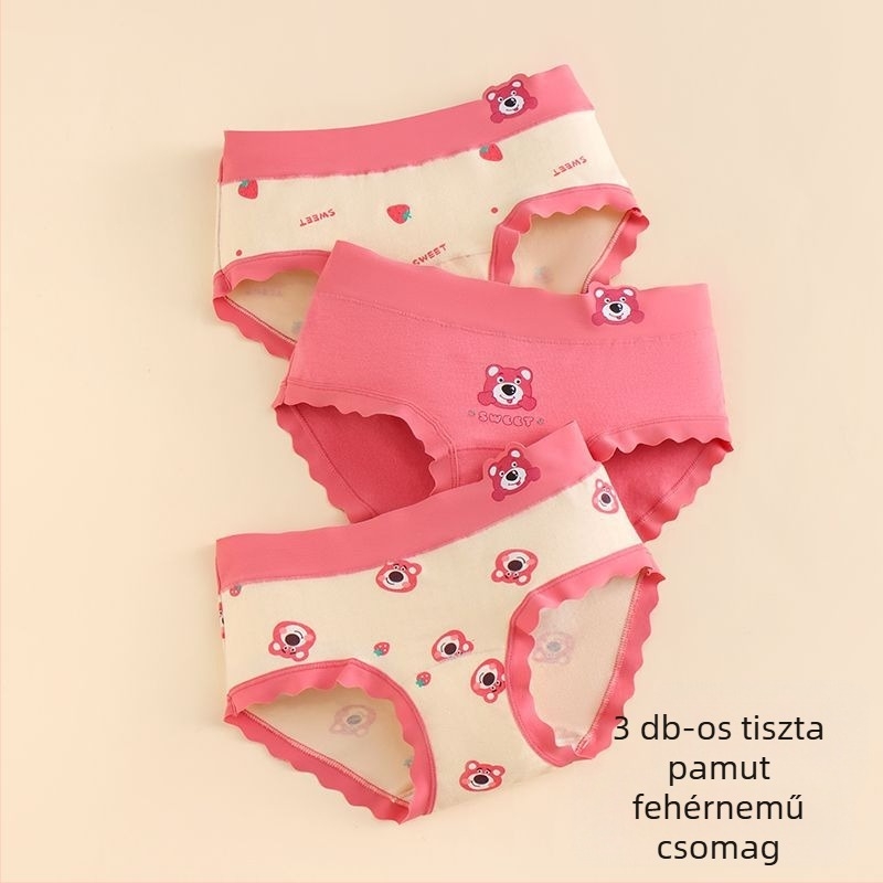Lányoknak szánt pamut boxer-stílusú alsónemű, kényelmes viselet