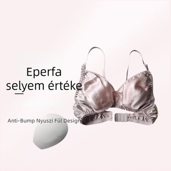 Mulberry selyemből készült melltartó nyúlfülű kosarakkal, merevítő nélkül, dupla rétegű, ultra vékony, lélegző, nyom nélkül