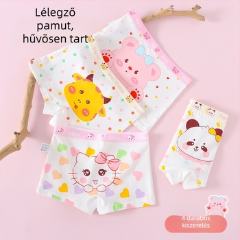 A osztályú gyerekek pamut boxeralsó lányoknak, 3–8 évesek