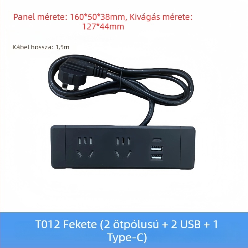 Parika Asztalba beépített elosztó USB töltéssel – Többfunkcionális