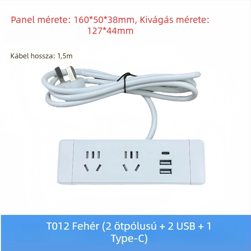 Parika Asztalba beépített elosztó USB töltéssel – Többfunkcionális