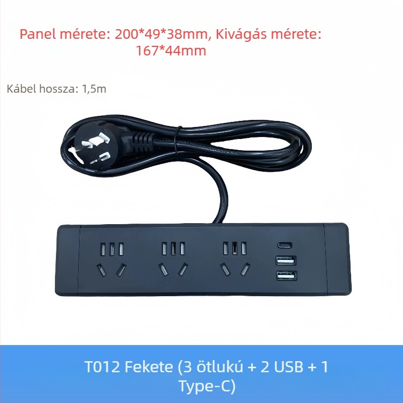Parika Asztalba beépített elosztó USB töltéssel – Többfunkcionális