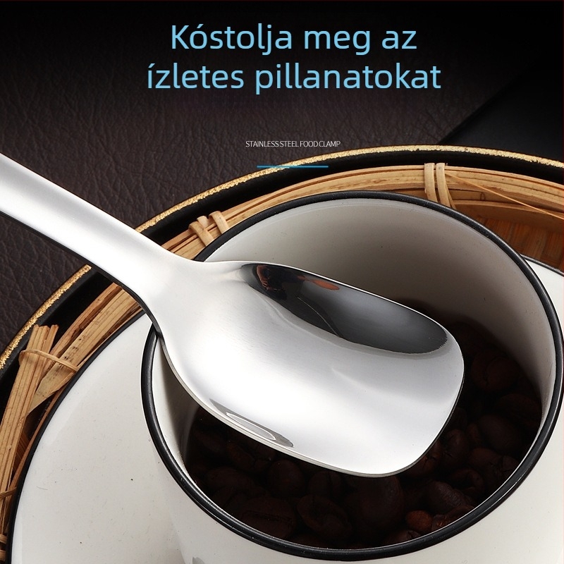304 rozsdamentes acél gyermekeknek készült evőeszköz készlet: kanál és villa, hordozható, aranyos kinézet, rövid nyéllel.